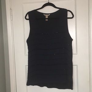 Banana Republic navy blue beaded t-shirt